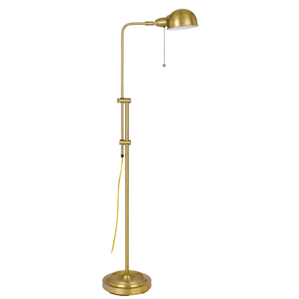 HomeRoots 58" Brass Adjustable Floor Lamp with Bronze Dome Shade - Mid-Century Style for Reading & Relaxing 526253