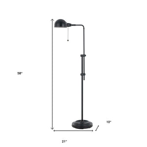 HomeRoots 58" Bronze Adjustable Floor Lamp with Elegant Dome Shade for Classic Home Decor & Ambient Lighting 526255