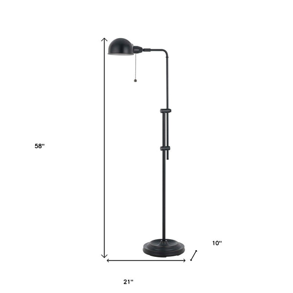 HomeRoots 58" Bronze Adjustable Floor Lamp with Elegant Dome Shade for Classic Home Decor & Ambient Lighting 526255