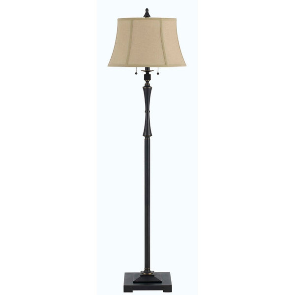 HomeRoots 61" Bronze Two-Light Traditional Floor Lamp with Brown Shade for Elegant Ambient Lighting 526257