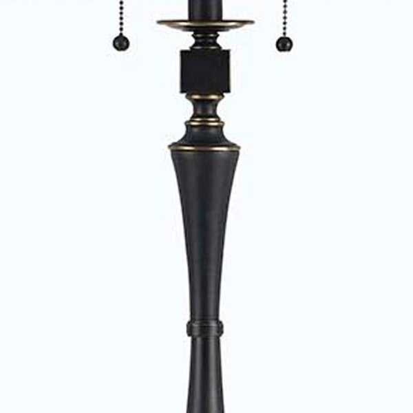 HomeRoots 61" Bronze Two-Light Traditional Floor Lamp with Brown Shade for Elegant Ambient Lighting 526257
