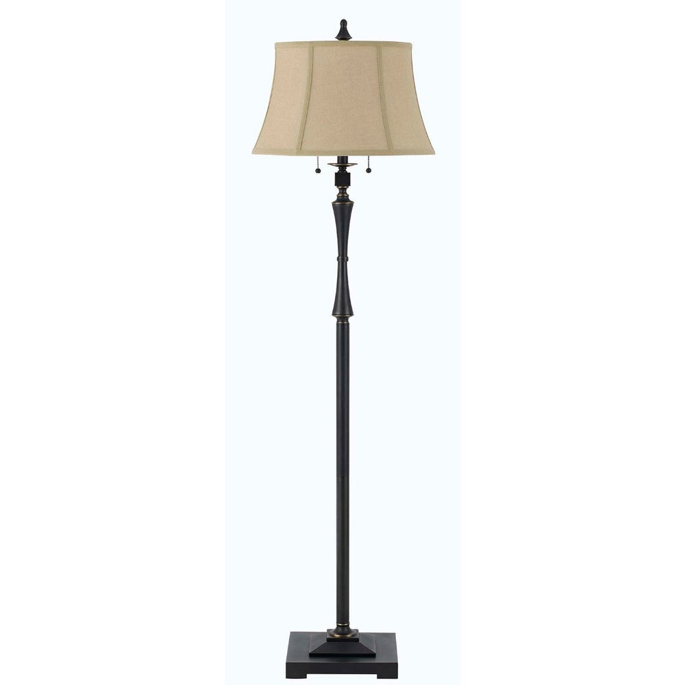 HomeRoots 61" Bronze Two-Light Traditional Floor Lamp with Brown Shade for Elegant Ambient Lighting 526257