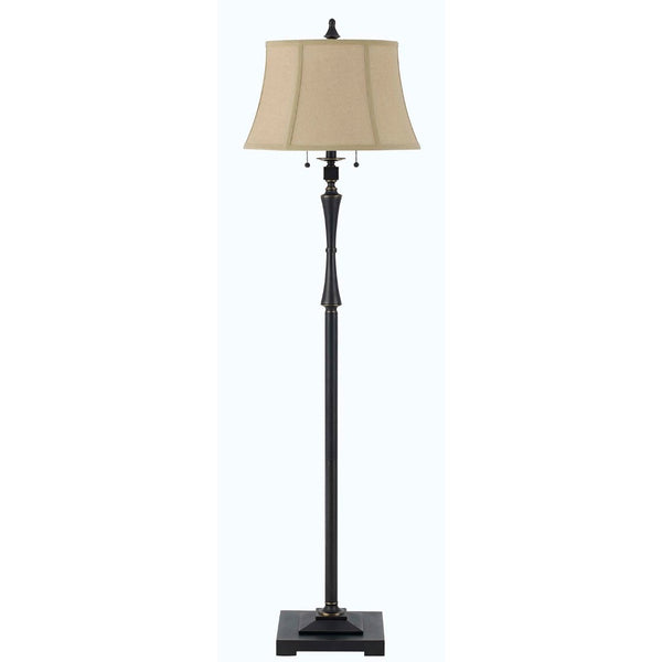 HomeRoots 61" Bronze Two-Light Traditional Floor Lamp with Brown Shade for Elegant Ambient Lighting 526257