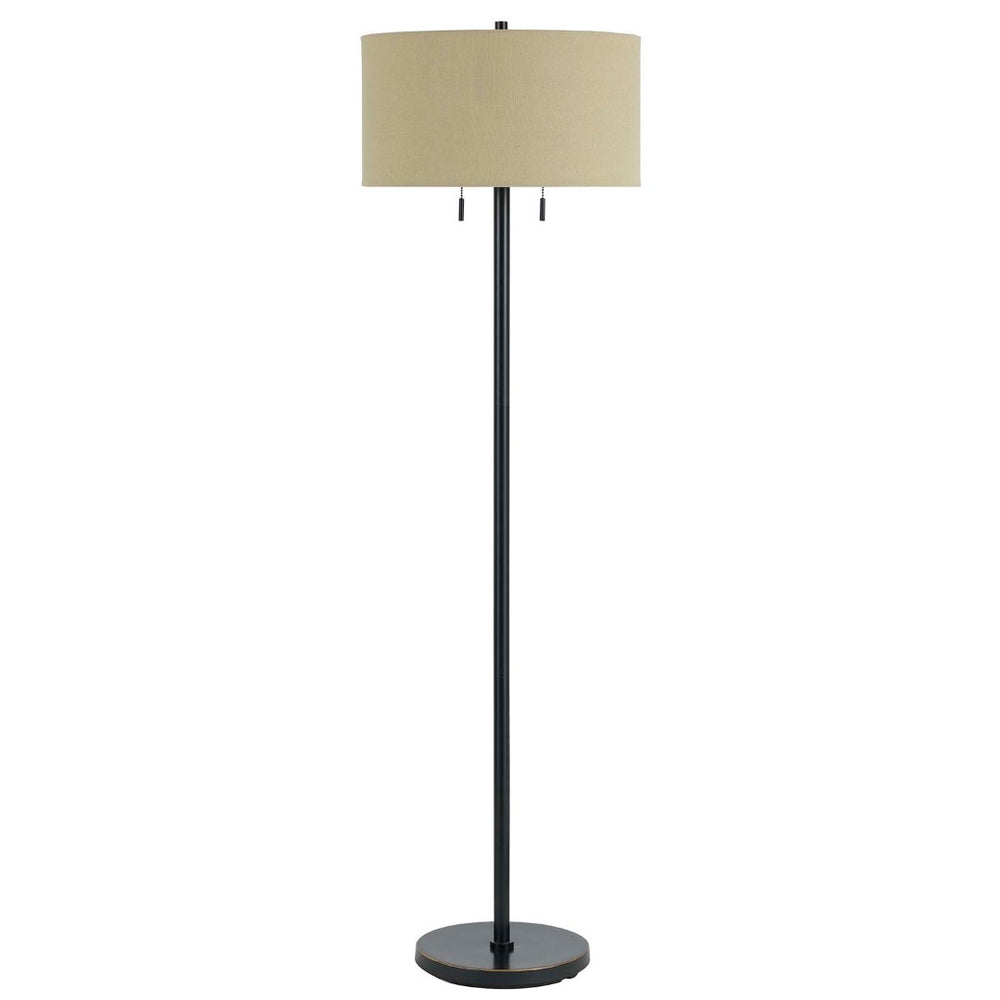 HomeRoots 59" Bronze Two-Light Traditional Floor Lamp with Dimmable Function and Stylish Brown Shade for Any Room 526261
