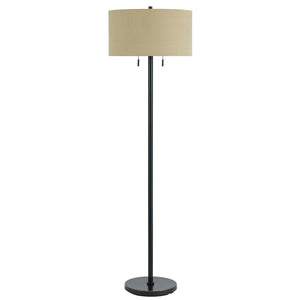 HomeRoots 59" Bronze Two-Light Traditional Floor Lamp with Dimmable Function and Stylish Brown Shade for Any Room 526261