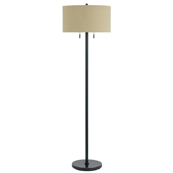 HomeRoots 59" Bronze Two-Light Traditional Floor Lamp with Dimmable Function and Stylish Brown Shade for Any Room 526261
