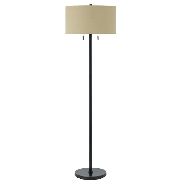 HomeRoots 59" Bronze Two-Light Traditional Floor Lamp with Dimmable Function and Stylish Brown Shade for Any Room 526261