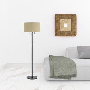 HomeRoots 59" Bronze Two-Light Traditional Floor Lamp with Dimmable Function and Stylish Brown Shade for Any Room 526261