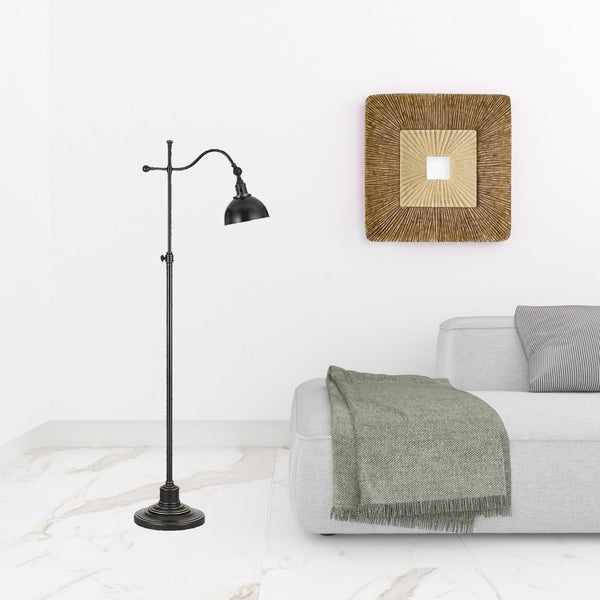HomeRoots 60" Bronze Adjustable Floor Lamp with Elegant Black Dome Shade - Perfect for Reading & Decor! 526263