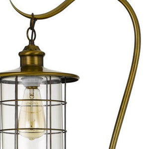 HomeRoots 60" Brass Floor Lamp with Bronze Glass Drum Shade - Timeless Design for Elegant Home Lighting Solutions 526264