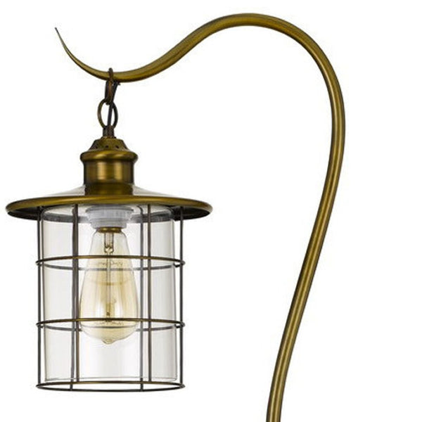 HomeRoots 60" Brass Floor Lamp with Bronze Glass Drum Shade - Timeless Design for Elegant Home Lighting Solutions 526264