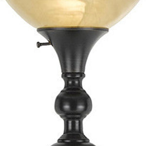 Homeroots 71" Bronze Torchiere Floor Lamp With Beige Frosted Glass Dome Shade  Metal 526268