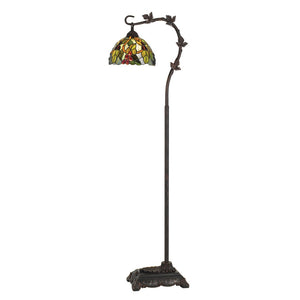HomeRoots 61" Elegant Bronze Floor Lamp with Colorful Green & Yellow Glass Shade – Perfect for Any Room! 526269