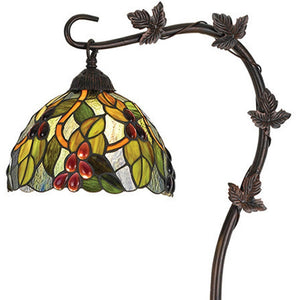 HomeRoots 61" Elegant Bronze Floor Lamp with Colorful Green & Yellow Glass Shade – Perfect for Any Room! 526269