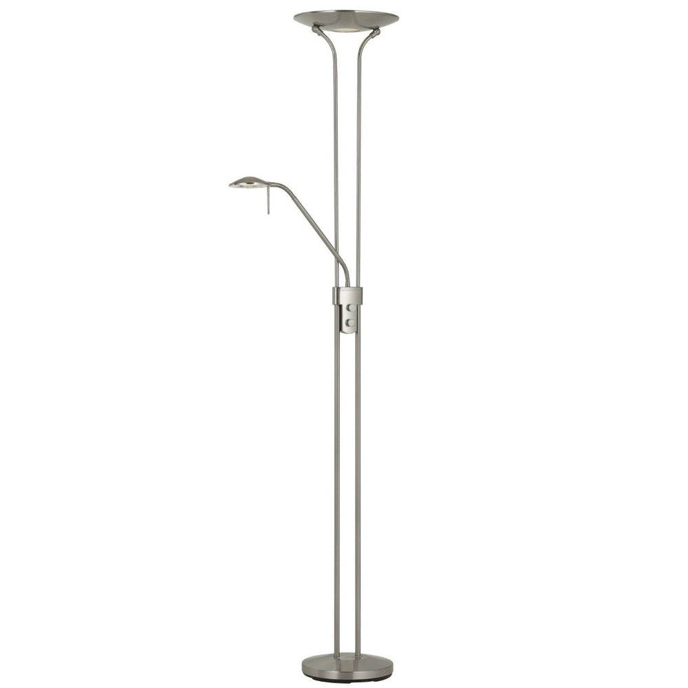 HomeRoots 71" Nickel LED Torchiere Floor Lamp - Modern Dome Shade with Adjustable Brightness for Any Room 526270
