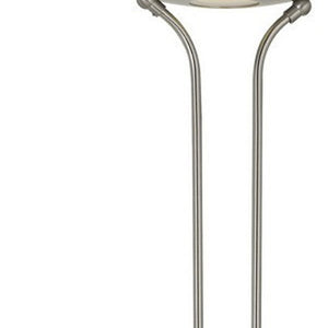 HomeRoots 71" Nickel LED Torchiere Floor Lamp - Modern Dome Shade with Adjustable Brightness for Any Room 526270