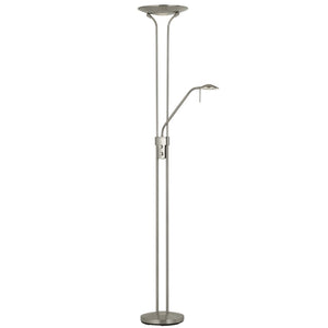 HomeRoots 71" Nickel LED Torchiere Floor Lamp - Modern Dome Shade with Adjustable Brightness for Any Room 526270