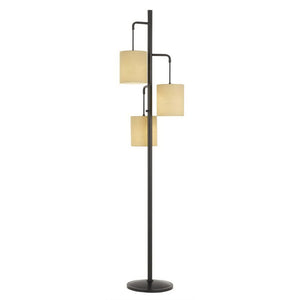 HomeRoots 72" Bronze Three-Light Traditional Floor Lamp with Dimmable Beige Shade for Cozy Ambience 526272