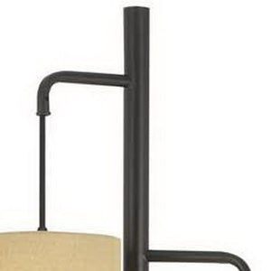 HomeRoots 72" Bronze Three-Light Traditional Floor Lamp with Dimmable Beige Shade for Cozy Ambience 526272