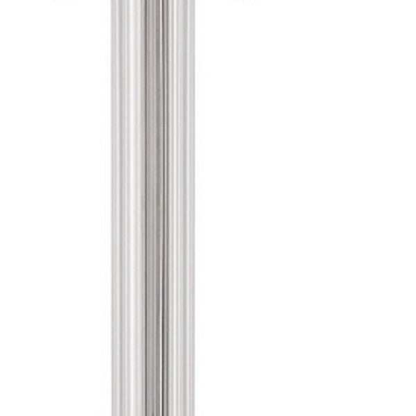HomeRoots 60" Chrome Floor Lamp - Elegant Two-Light Design with White Shade for Living Room & Bedroom Decor 526273