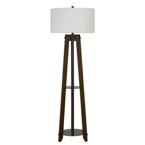 HomeRoots 65" Brown Tripod Floor Lamp - Modern Industrial Design with Dimmable White Shade for Any Room 526274
