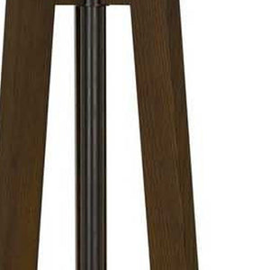 HomeRoots 65" Brown Tripod Floor Lamp - Modern Industrial Design with Dimmable White Shade for Any Room 526274