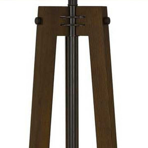 HomeRoots 65" Brown Tripod Floor Lamp - Modern Industrial Design with Dimmable White Shade for Any Room 526274