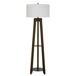 HomeRoots 65" Brown Tripod Floor Lamp - Modern Industrial Design with Dimmable White Shade for Any Room 526274