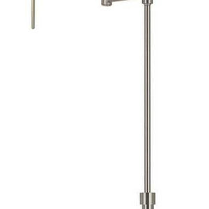 HomeRoots 61" Adjustable Nickel Metal Floor Lamp with Gray Shade - Modern Design, Dimmable, Perfect for Any Room 526276