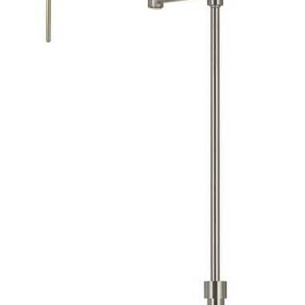 HomeRoots 61" Adjustable Nickel Metal Floor Lamp with Gray Shade - Modern Design, Dimmable, Perfect for Any Room 526276