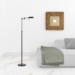 HomeRoots 61" Bronze Adjustable Swing Arm Floor Lamp - Stylish, Versatile Design with Dimming and LED Efficiency 526277