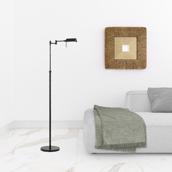 HomeRoots 61" Bronze Adjustable Swing Arm Floor Lamp - Stylish, Versatile Design with Dimming and LED Efficiency 526277