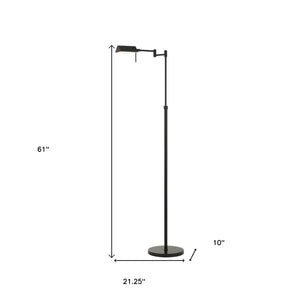 HomeRoots 61" Bronze Adjustable Swing Arm Floor Lamp - Stylish, Versatile Design with Dimming and LED Efficiency 526277