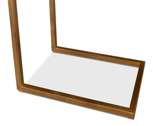 Sarreid Laptop Table - Elegant Antique Brown Leather With Brass Base, Stylish Iron And Mdf Design For Home Office Brown  52627