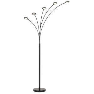 HomeRoots 72" Bronze Arc Floor Lamp with 5 LED Lights – Contemporary Design for Cozy Illumination & Style 526280