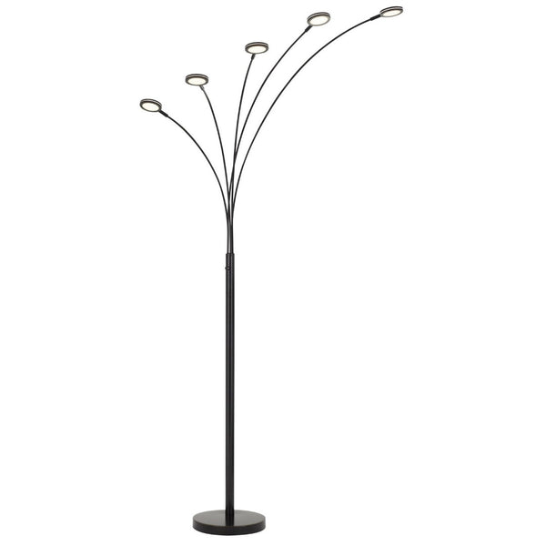 HomeRoots 72" Bronze Arc Floor Lamp with 5 LED Lights – Contemporary Design for Cozy Illumination & Style 526280