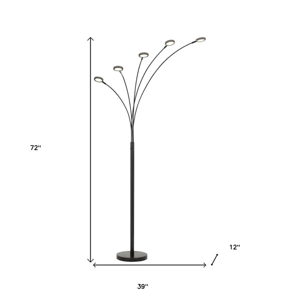 HomeRoots 72" Bronze Arc Floor Lamp with 5 LED Lights – Contemporary Design for Cozy Illumination & Style 526280