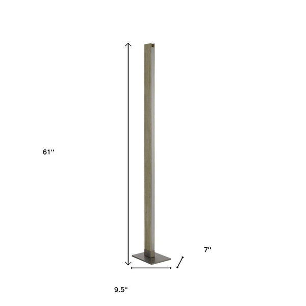 HomeRoots 61" Brown Traditional LED Floor Lamp - Classic Design, Warm Illumination & Durable Metal Base for Home 526285