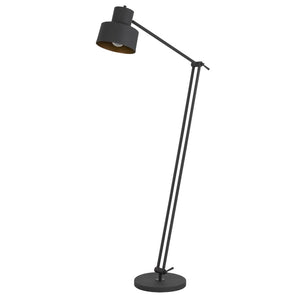 HomeRoots 65" Elegant Adjustable Traditional Floor Lamp with Black Dome Shade for Customizable Lighting 526286