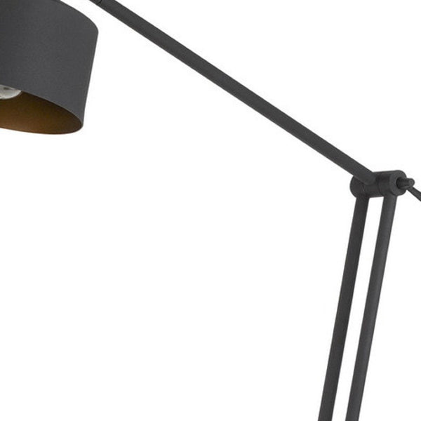 HomeRoots 65" Elegant Adjustable Traditional Floor Lamp with Black Dome Shade for Customizable Lighting 526286