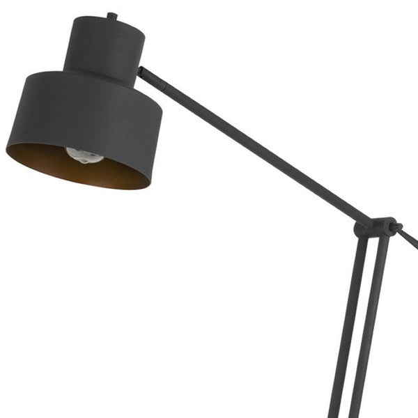 HomeRoots 65" Elegant Adjustable Traditional Floor Lamp with Black Dome Shade for Customizable Lighting 526286