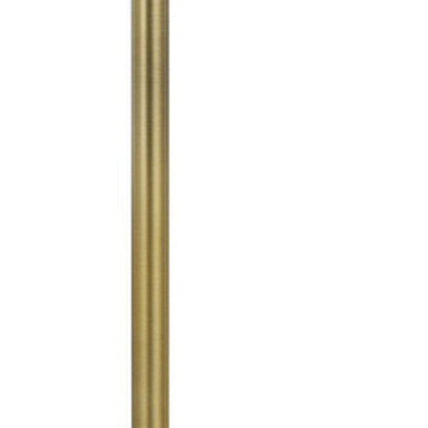 HomeRoots 62" Elegant Brass Tray Table Floor Lamp with USB Port & Soft White Shade for Cozy Spaces 526287