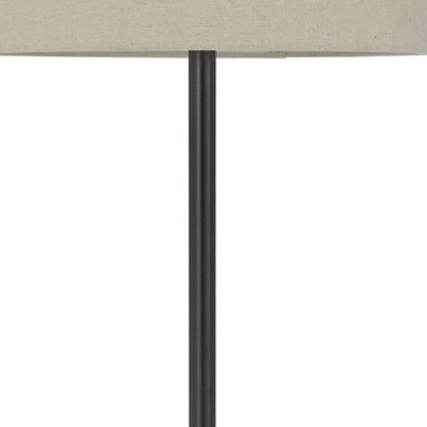 HomeRoots 62" Elegant Bronze Tray Table Floor Lamp with USB Charging & Dimmable Shade for Stylish Ambiance 526289