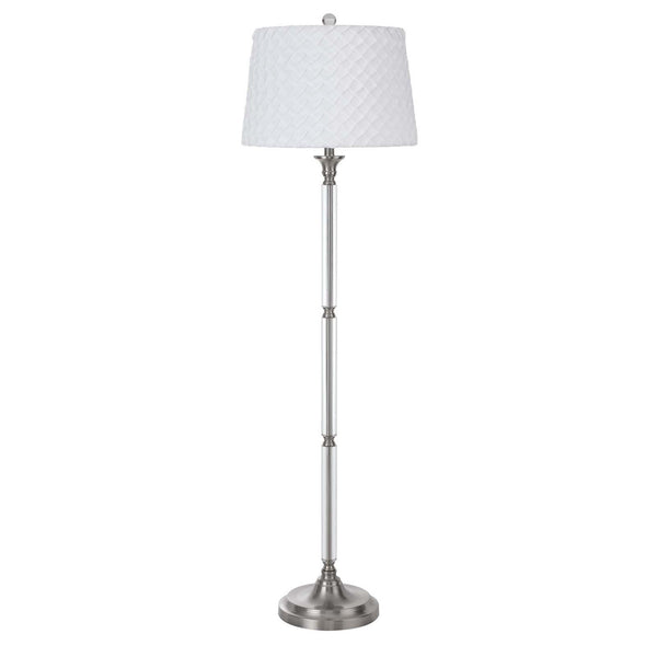 Homeroots 60" Nickel Traditional Shaped Floor Lamp With White Square Shade  Metal 526291
