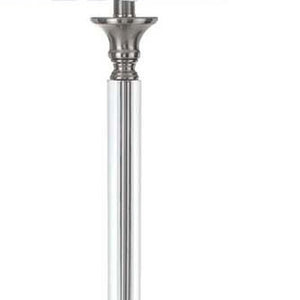 Homeroots 60" Nickel Traditional Shaped Floor Lamp With White Square Shade  Metal 526291