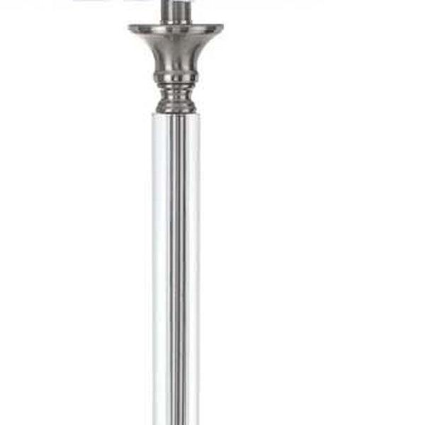Homeroots 60" Nickel Traditional Shaped Floor Lamp With White Square Shade  Metal 526291