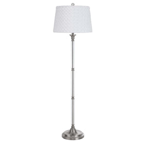 Homeroots 60" Nickel Traditional Shaped Floor Lamp With White Square Shade  Metal 526291