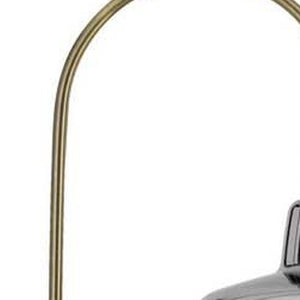 HomeRoots 61" Brass Adjustable Arc Floor Lamp - Elegant Antiqued Glass Shade for Stylish Ambient Lighting 526292