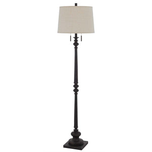 Homeroots 63" Rusted Two Light Traditional Shaped Floor Lamp With Beige Square Shade  Metal 526294