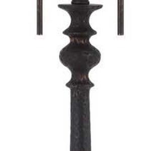 Homeroots 63" Rusted Two Light Traditional Shaped Floor Lamp With Beige Square Shade  Metal 526294